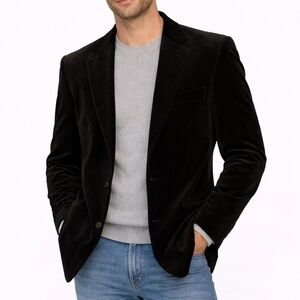 Men's Black Velvet Blazer M Vintage